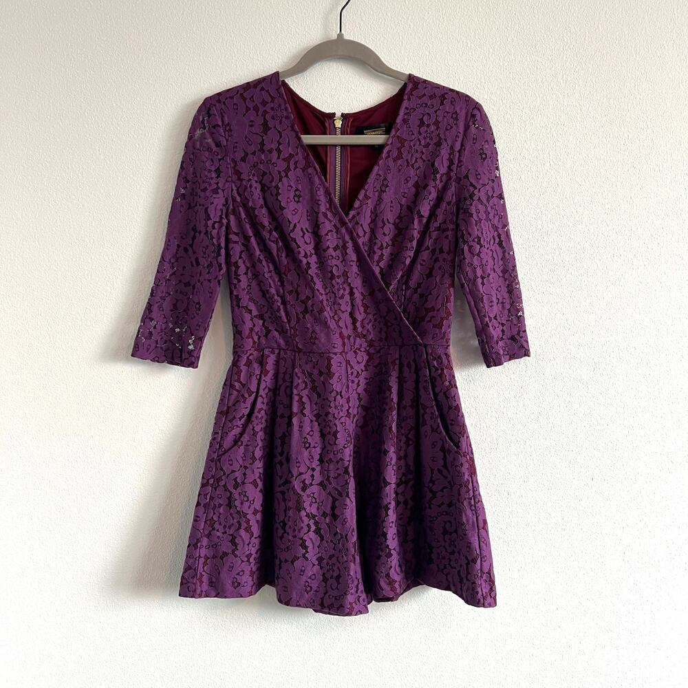 Alexia Admor Purple Lace Romper S Romantic Soft Feminine Whimsigoth Cocktail